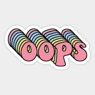 Retro Rainbow Oops Trendy Design Sticker